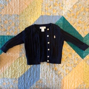 Ralph Lauren Dark Blue Cable Knit Cardigan